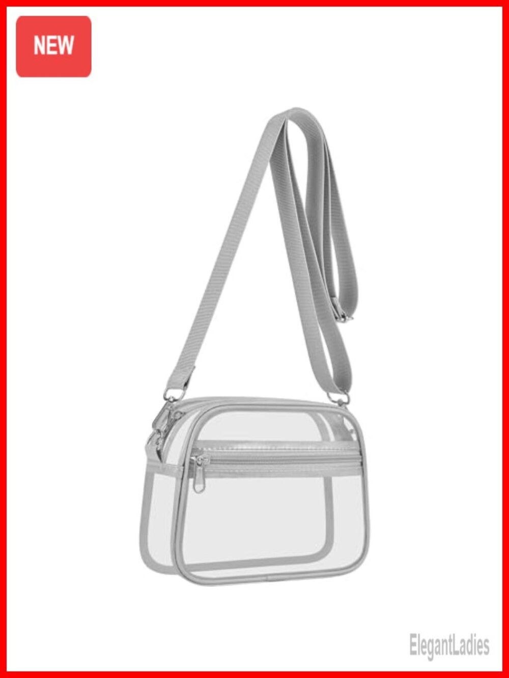 Clear PVC Crossbody Bag Stadium Approved Concert Purse Waterproof